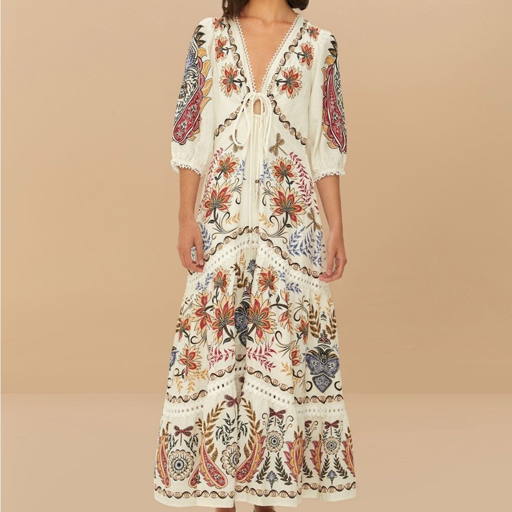 FARM Rio

Off-White Boho Glam Lenzing™ Ecovero™ Euroflax™ Maxi Dress